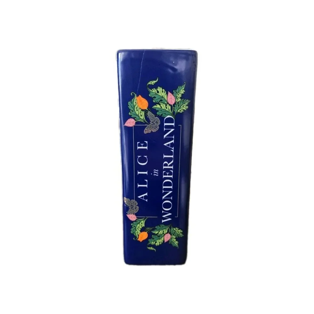 New Blue Mody Alice In Wonderland Lewis Carroll Book Utensil Holder Flower Vase